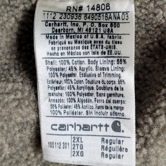 Carhartt Sherpa Lined Duck Jacket - 2XL - Picture 13 of 16